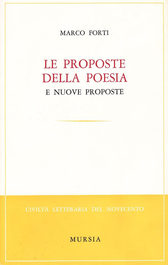Forti Marco: Le proposte della poesia e nuove proposte