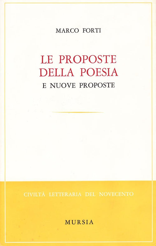 Forti Marco: Le proposte della poesia e nuove proposte
