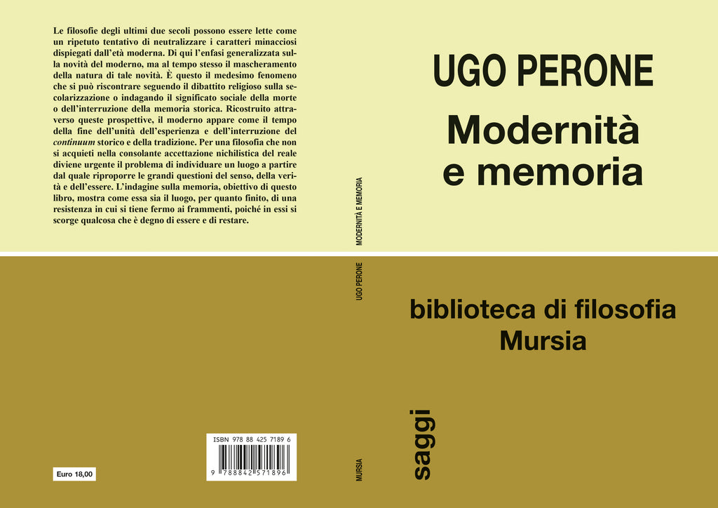 Ugo Perone: Modernità e memoria